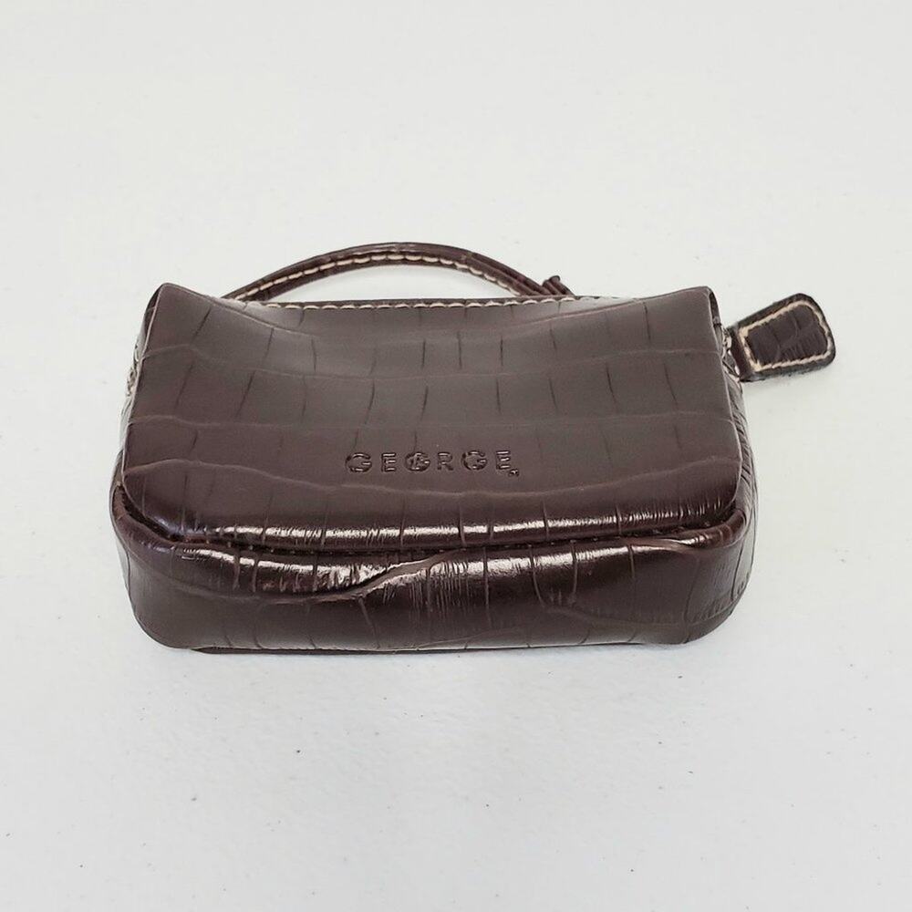 George Croc Embossed Faux Leather Zip Coin Pouch Wallet - Picture 7 of 9